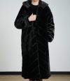 A Synthetic Fur Coat With Diamond Patterns