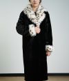 Artificial Fur Coat With Raccoon Fur Collar