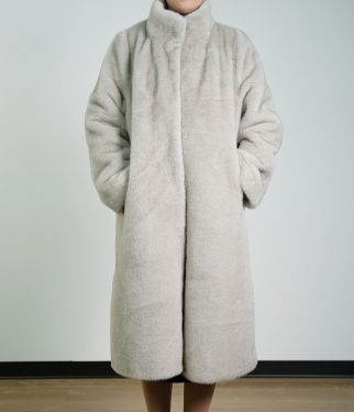 A Faux Fur Coat With A Standing Collar Design