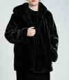 Artificial Fur Mid Size Hooded Coat