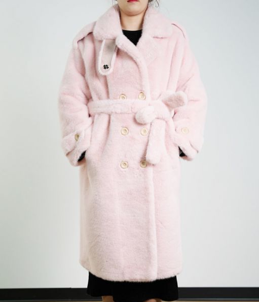 Suit Collar Faux Fur Coat