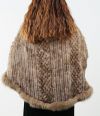 Mink Woven Fox Edge Hooded Shawl