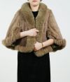 Mink Woven Fox Edge Shawl