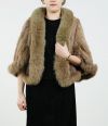Mink Woven Fox Edge Shawl
