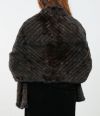 Mink Leather Diagonal Woven Shawl